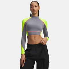 HeatGear® Elite Women's Crop Mock Long Sleeve