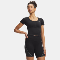 UA Vanish Seamless Women's Crop Zip Short Sleeve