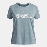 UA Techâ„¢ Twist Wordmark Logo Girls' Short Sleeve