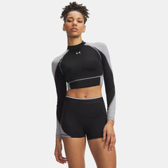 HeatGear® Elite Women's Crop Mock Long Sleeve