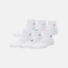 UA Essential Kids' 6-Pack Quarter Socks