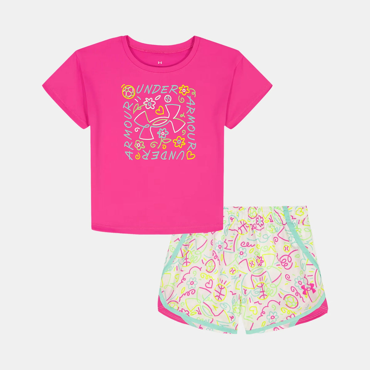 UA Printed Woven Little Girls' Shorts Set