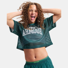 UA Football Mesh Women's Crop T-Shirt