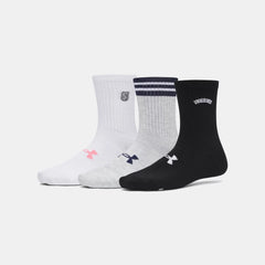 UA Essential Women's 3-Pack Mid Crew Socks